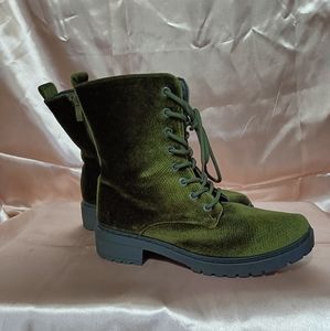 Green velvet boots